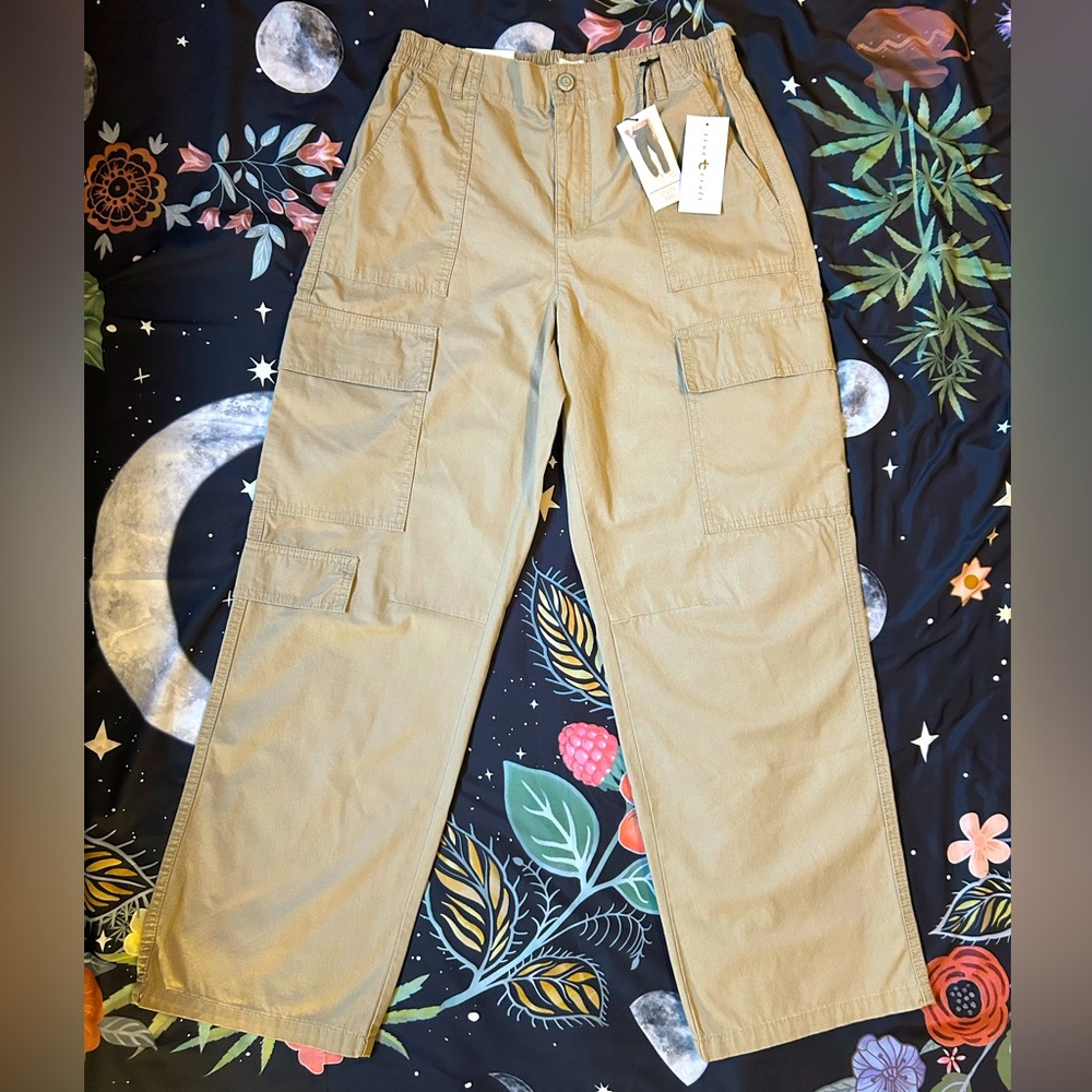 💲pring👇🏼TRUE CRAFT** Women’s Khaki Cargo Utility Pants, 10R/30” Elastic Waist